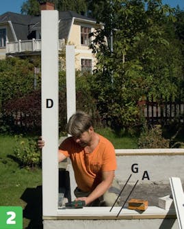 Hjørnestolper til orangeri De fire hjørnestolper til orangeri bygges